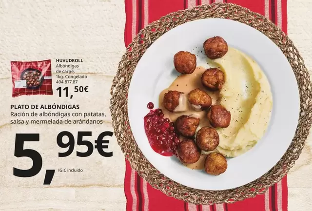 Oferta de Plato De Albondigas por 5,95€ en IKEA