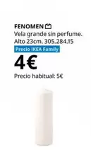 Oferta de Fenomen - Vela Grande Sin Perfume por 4€ en IKEA