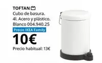 Oferta de Toftan - Cubo De Basura por 10€ en IKEA