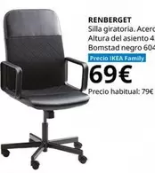 Oferta de Ikea - Renberger - Silla Giratoria. Acero Altura Del Asiento 4 Bombstad Negro 604 por 69€ en IKEA