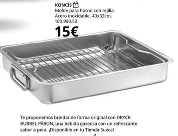 Oferta de Koncis - Molde Para Horno Con Rejilla. Acero Inoxidable por 15€ en IKEA