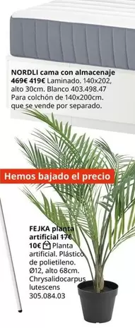 Oferta de Blanco - Cama Con Almacenaje en IKEA