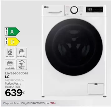 Oferta de LG - Lavasecadora F4DR6009A1W  por 639€ en Tien 21