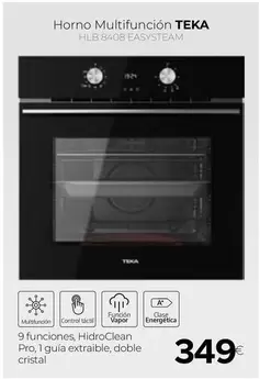 Oferta de Teka - Horno Multifuncion HLB 8408 EASYSTEAM por 349€ en Tien 21