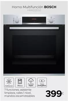 Oferta de Bosch - Horno Multifunción HRA512ESO por 399€ en Tien 21