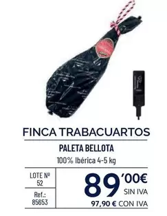 Oferta de Finca Trabacuartos - Paleta Bellota por 89€ en Makro