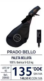 Oferta de Prado Bello - Paleta Bellota por 135€ en Makro