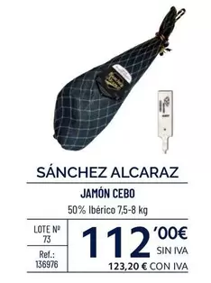 Oferta de Sánchez Alcaraz - Jamon Cebo por 112€ en Makro