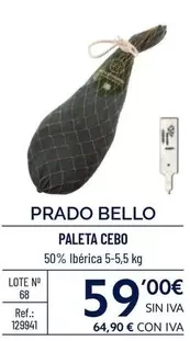 Oferta de Prado Bello - Paleta Cebo por 59€ en Makro