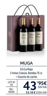 Oferta de Muga - D.O.Ca Rioja 3 Tintos Crianza por 43,95€ en Makro