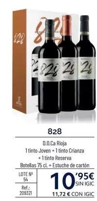 Oferta de 828 - D.O.Ca Rioja por 10,95€ en Makro