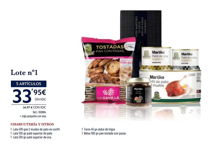 Oferta de Martiko - Lote N'1 Charcuteria Y Otros por 33,95€ en Makro