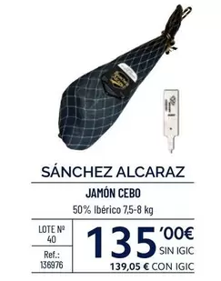 Oferta de Sánchez Alcaraz - Jamon Cebo por 135€ en Makro