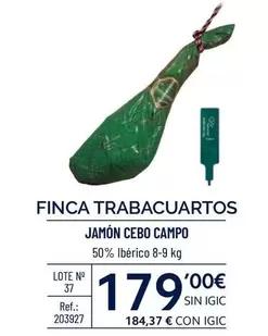 Oferta de Finca Trabacuartos - Jamon Cebo Campo por 179€ en Makro