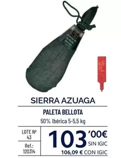 Oferta de Sierra de Azuaga - Paleta Bellota por 103€ en Makro