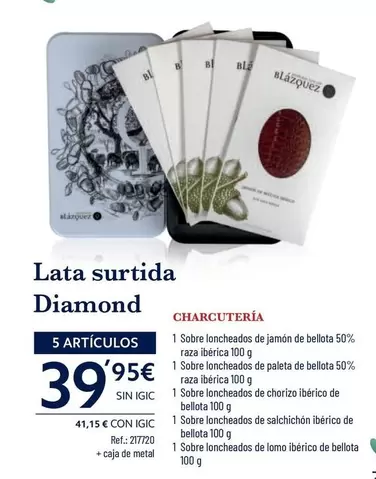 Oferta de Blazquez - Lata Surtida Diamond Charcuteria por 39,95€ en Makro