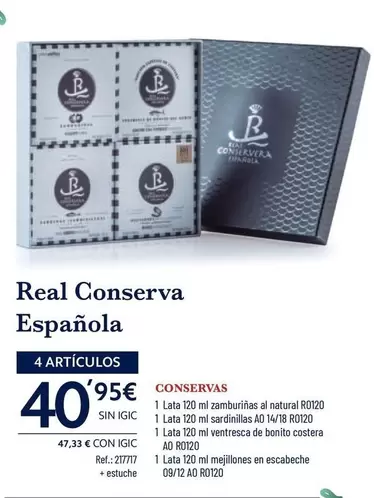 Oferta de Real Conserva Espanola - Conservas por 40,95€ en Makro