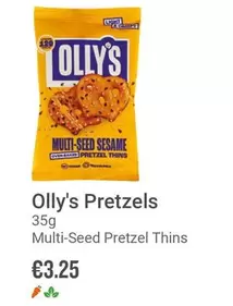 Oferta de Olly's Pretzels - Multi-Seed Pretzel Thins  por 3,25€ en Ryanair