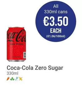 Oferta de Coca-Cola - Zero Sugar por 3,5€ en Ryanair