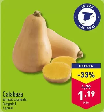 Oferta de Calabaza por 1,19€ en ALDI