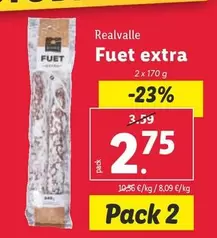 Oferta de Realvalle - Fuet Extra por 2,75€ en Lidl