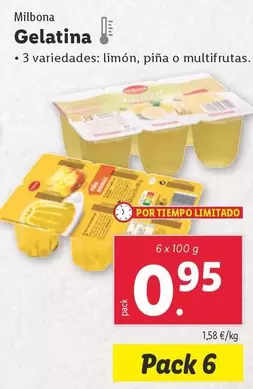 Oferta de Milbona - Gelatina por 0,95€ en Lidl