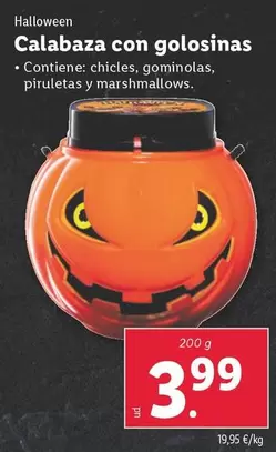 Oferta de Halloween - Calabaza Con Golosinas por 3,99€ en Lidl