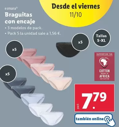 Oferta de Esmara - Braguitas Con Encaje por 7,79€ en Lidl