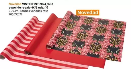 Oferta de Vinterfint 2024 Rollo Papel De Regalo 4és Uds. en IKEA