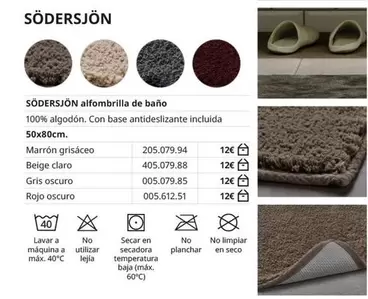 Oferta de Södersjön Alfombrilla De Baño por 12€ en IKEA