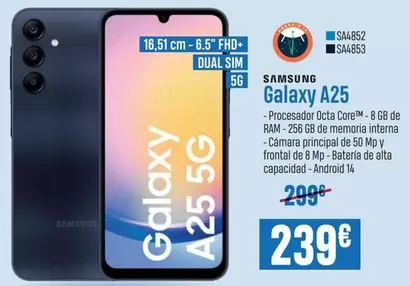 Oferta de Samsung - Galaxy A25 por 239€ en Beep