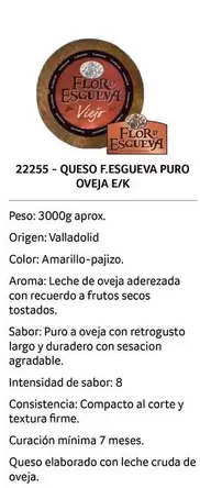 Oferta de Flor De Esgueva - Puro Oveja Queso en Gros Mercat