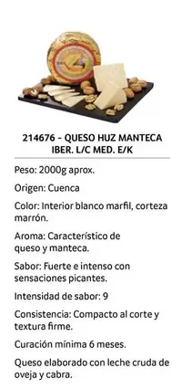 Oferta de Queso Huz Manteca en Gros Mercat