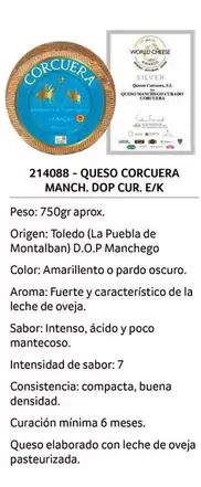 Oferta de Queso Corcuera Manch, Dop Cur. E/K en Gros Mercat