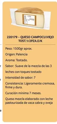 Oferta de Campo - Queso Viejo Tost en Gros Mercat