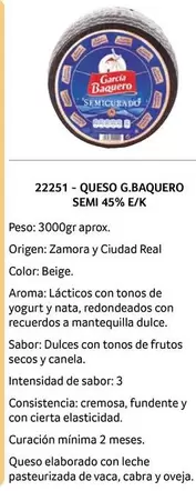 Oferta de García Baquero - Queso Semi 45% E/K en Gros Mercat