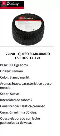 Oferta de Quality - Queso Semicurado ESP.Hostel E/K en Gros Mercat