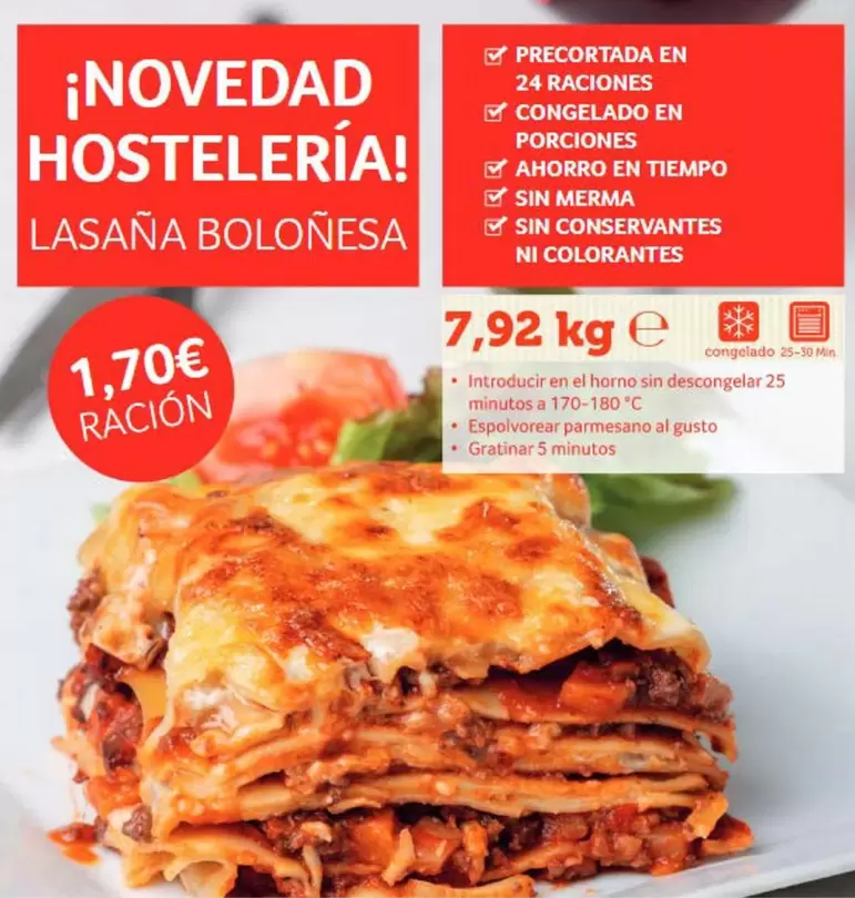 Oferta de Lasana Bolonesa por 1,7€ en Gros Mercat