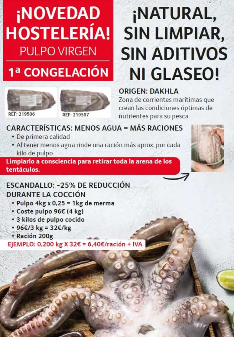 Oferta de Pulpo Virgen por 6,4€ en Gros Mercat