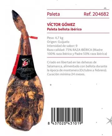 Oferta de Víctor Gómez - Paleta Bellota Ibérico en Gros Mercat