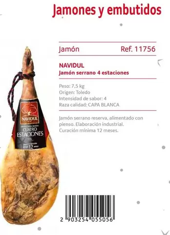 Oferta de Navidul - Jamón Serrano 4 Estaciones en Gros Mercat