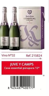 Oferta de Juvé Y Camps - Cava Essential Purupura 12°  en Gros Mercat