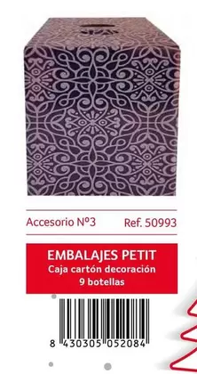 Oferta de Embalajes Petit - Caja Cartón Decoración 9 Botellas  en Gros Mercat