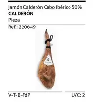 Oferta de Calderon - Jamon  Cebo Iberico 50% en Gros Mercat