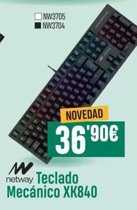 Oferta de Netway - Teclado Mecánico XK840 por 36,9€ en PCBox