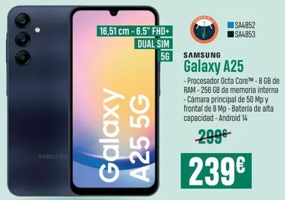 Oferta de Samsung - Galaxy A25 por 239€ en PCBox