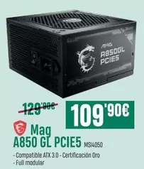 Oferta de Mag A850 Gl Pcie5 por 109,9€ en PCBox