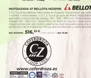 Oferta de Bellota - Motoazada 4t MZ2010E por 516,53€ en Coferdroza