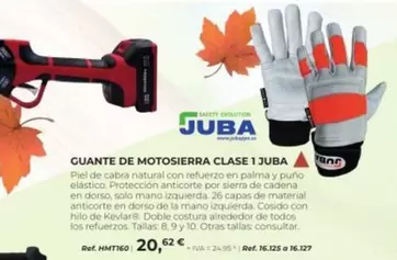 Oferta de Juba - Guante De Motosierra Clase 1  por 20,62€ en Coferdroza