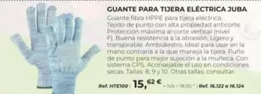 Oferta de Juba - Guante Para Tijera Eléctrica por 15,62€ en Coferdroza